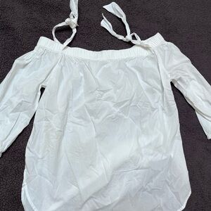Gap White Off Shoulder Shirt with bow